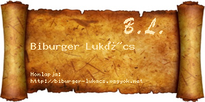 Biburger Lukács névjegykártya